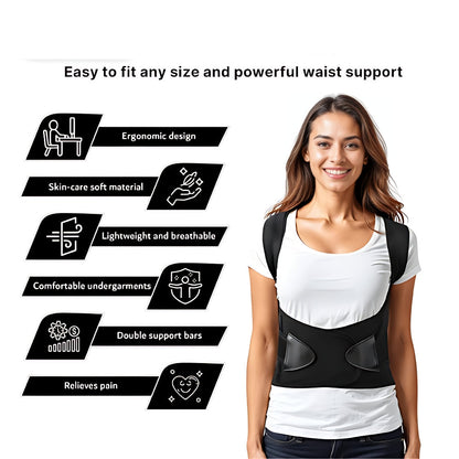 Back Brace Posture Corrector for Women & Men Back Lumbar Support Shoulder Posture Support for Improve Posture & Back Pain Relief