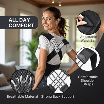 Back Brace Posture Corrector for Women & Men Back Lumbar Support Shoulder Posture Support for Improve Posture & Back Pain Relief